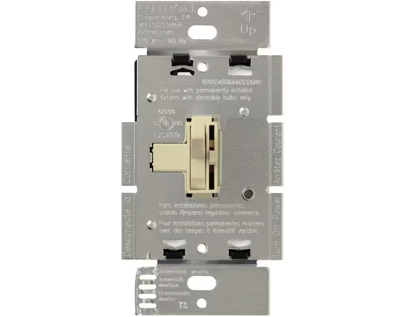 Toggler Dimmer Switch for Incandescent and Halogen Bulbs, 1000,Watt, Single,Pole, Ivory (AY-10P-IV)
