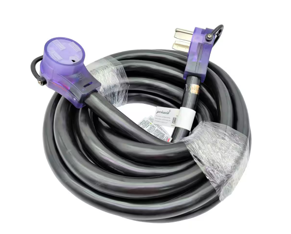 30 ft. STW 6/3+8/1 4-Wire Heavy-Duty RV/EV/Generator 50 Amp 125-Volt/250-Volt 14-50 Extension Cord NEMA 14-50P to 14-50R - 91006554590