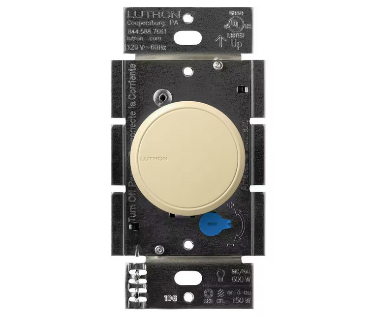 Dalia LED+ Illuminated Rotary Light Dimmer Switch, 150W LED Bulbs/Single-Pole or 3-Way, Ivory (RCL-153PNLH-IV) - 91007422094