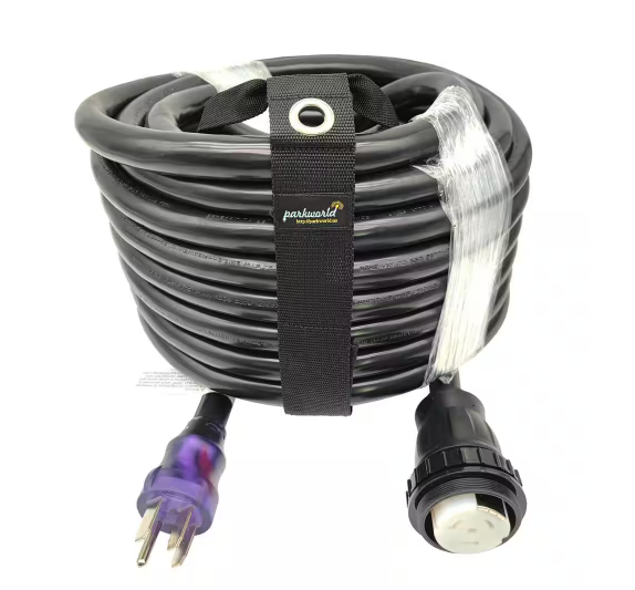 75 ft. STW 6/3+8/1 RV/Marine 50 Amp 125/250-Volt NEMA 14-50P Straight Plug to Twist Lock SS2-50R Generator Power Cord - 91008300745
