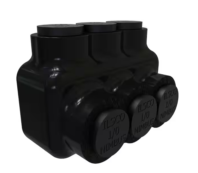 Nimbus Insulated Aluminum Multi-Tap Connector, Conductor Range 1/0-14, 3 Ports, Single Sided Entry, Tin Plated - 91006426796