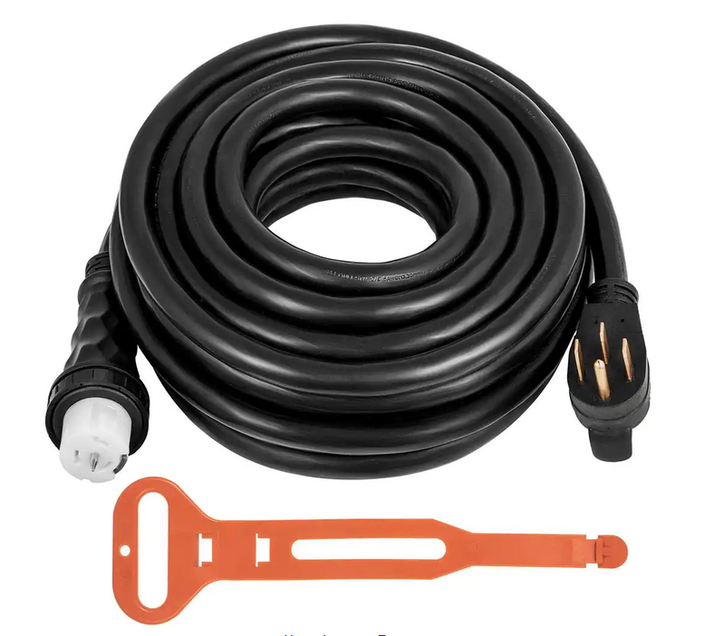 15 ft. 6/3 plus 8/1 Extension Cord Indoor/Outdoor Generator Power Cord STW 50 Amp 4-Prong UL with Twist Lock Connectors - 91007827588