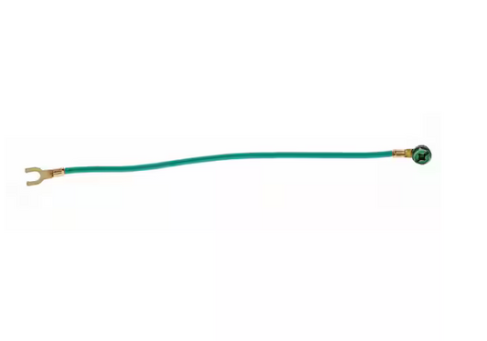 8 in. Grounding Pigtail 12 AWG Green Stranded Wire with #10 Fork/#10 Ring and Screw (25 per Bag)