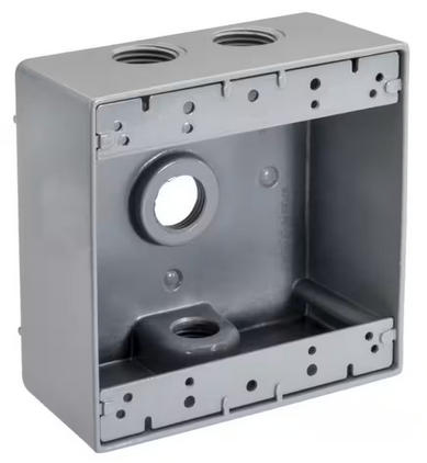 1/2 in. Weatherproof 4-Hole Double Gang Box - 91009346310