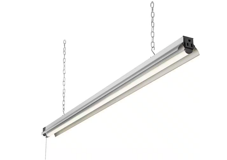 4 ft. 250- Watt Equivalent Integrated LED Silver Shop Light 4000K, 55W, 5000 Lumens, Linkable - 91004224019