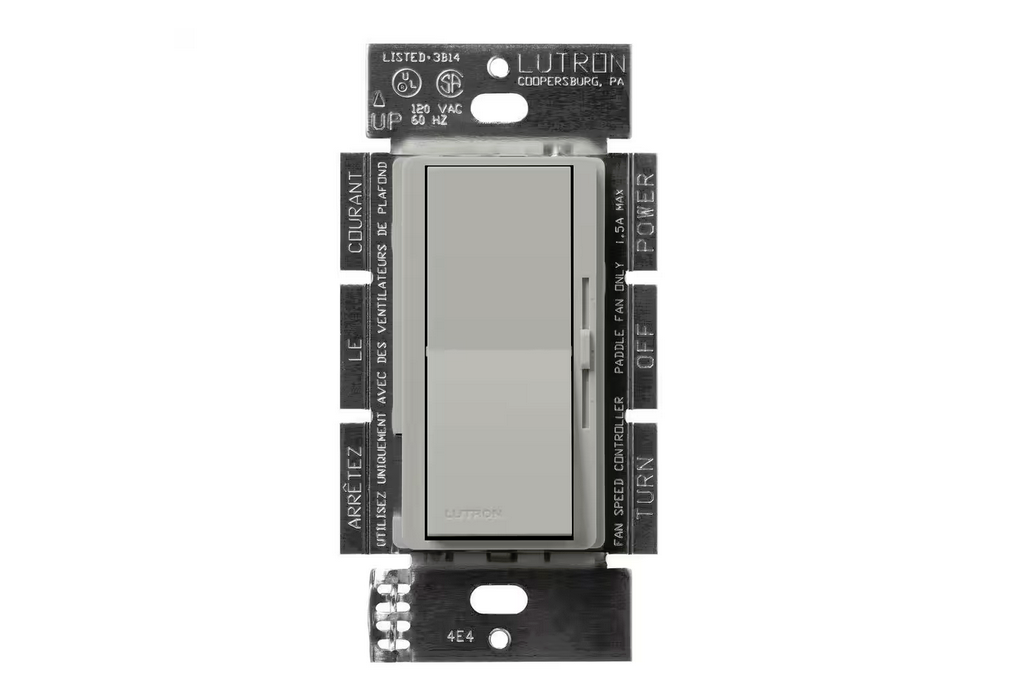 Diva 3-Speed Fan Control, Single-Pole/3-Way, 1.5 Amp, Pebble (DVSCFSQ-F-PB) - 91009501555