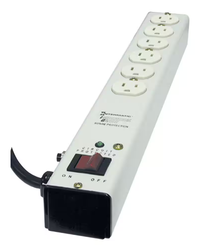15 ft. 6-Outlet Surge Protector Strip Computer Grade with EMI/RFI Noise Filtration, White
