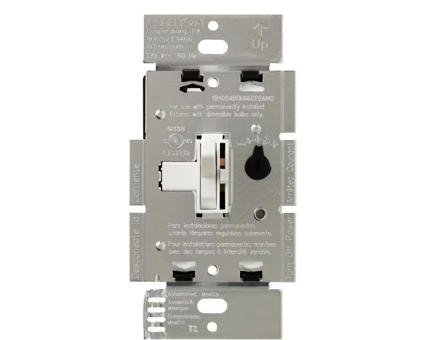 Toggler Dimmer Switch for Magnetic Low-Voltage, 600-Watt/Single-Pole, White (AYLV-600P-WH)