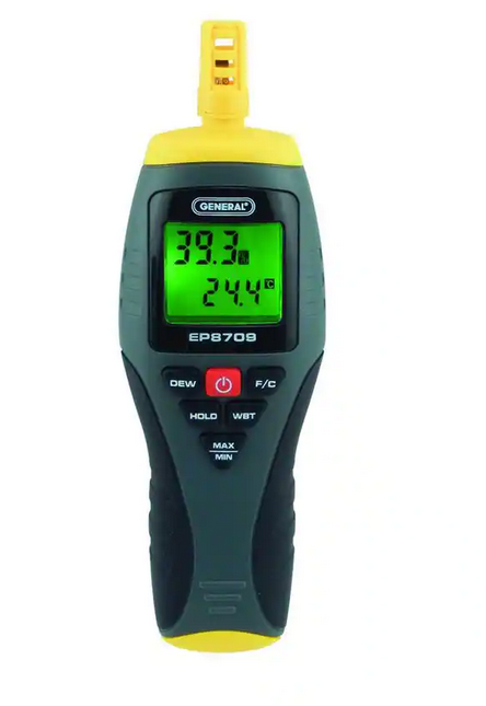 Digital Thermo Hygrometer Psychrometer for Ambient Temperature Relative Humidity Dew Point and Wet Bulb Temperature
