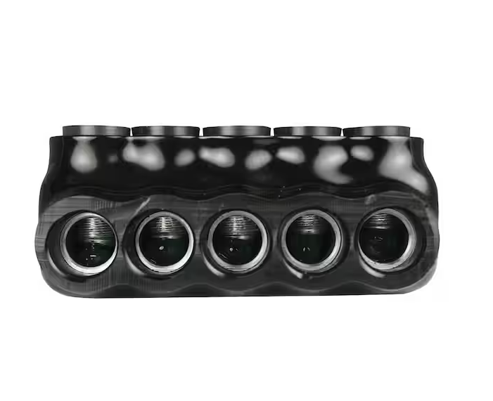 6 - 3/0 AWG 5-Ports 600-Volt UL 486 Multi-Tap Connector Insulated Dual Sided Entry, Black - 91004501362