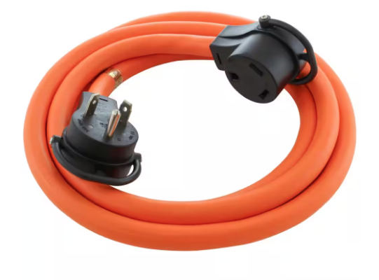 10 ft. 30 Amp 125V NEMA TT-30 RV Rubber Extension Cord With Handle - 91008300808