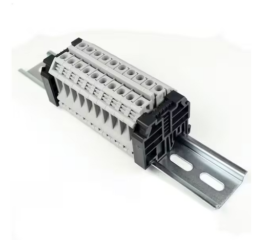 24-8 AWG, 50 Amp, 300-Volt 10-Gang Terminal Block Assembly with Jumpers, - 91006496496