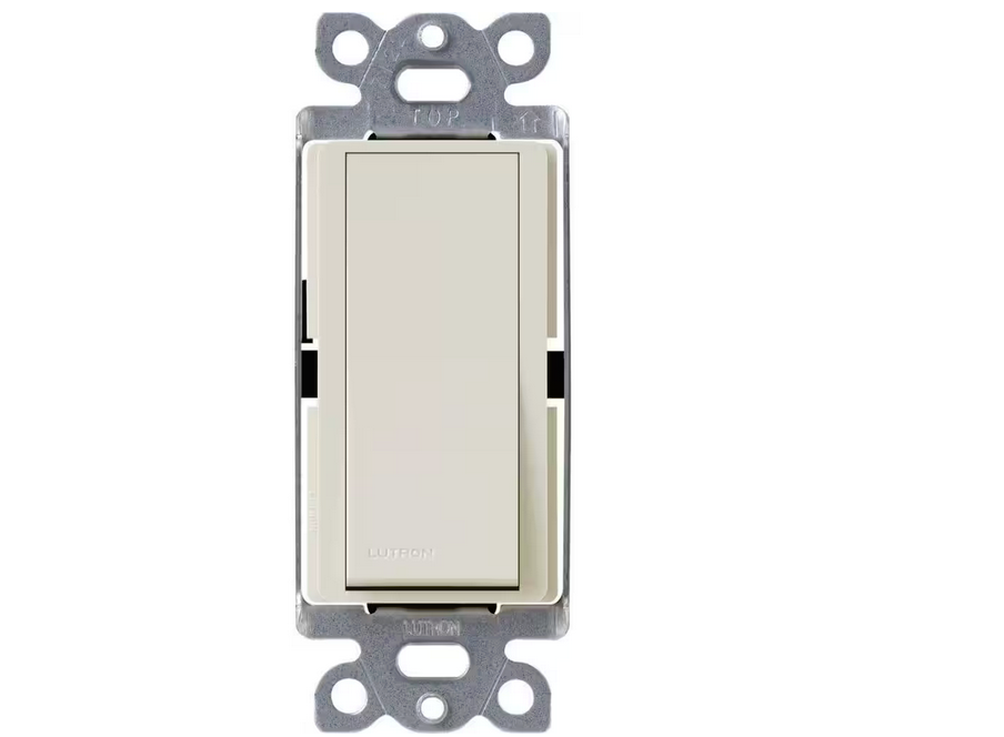 Claro On/Off Switch with Locator Light, 15 Amp/4 Way, Light Almond (CA-4PSNL-LA)