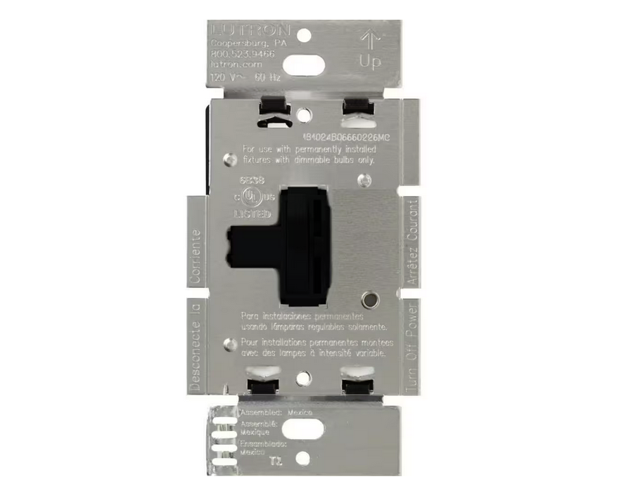 Toggler Dimmer Switch for Magnetic Low-Voltage, 600-Watt/Single-Pole, Black (AYLV-600P-BL)