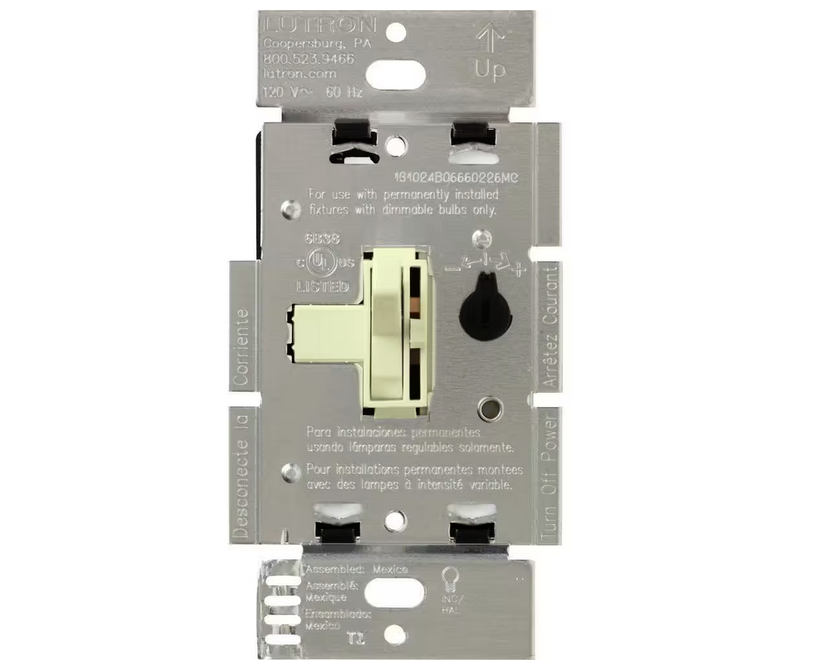Toggler Dimmer Switch for Magnetic Low-Voltage, 600-Watt/Single-Pole, Almond (AYLV-600P-AL)