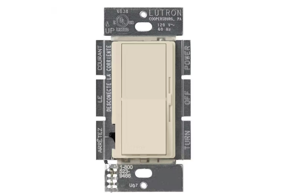 Diva Dimmer Switch for Incandescent and Halogen Bulbs, 1000-Watt/Single Pole, Light Almond (DV-10P-LA)