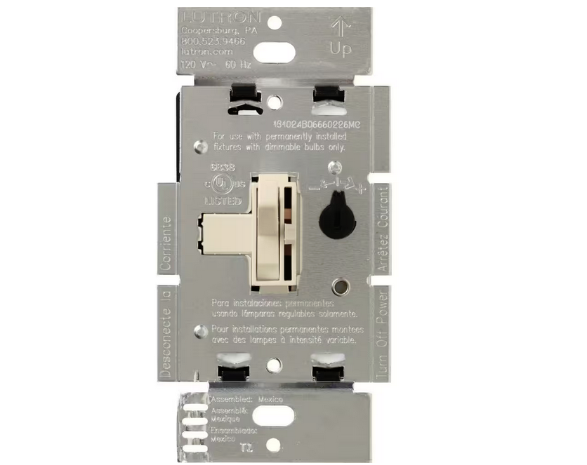 Toggler Dimmer Switch for Magnetic Low-Voltage, 600-Watt/Single-Pole, Light Almond (AYLV-600P-LA)