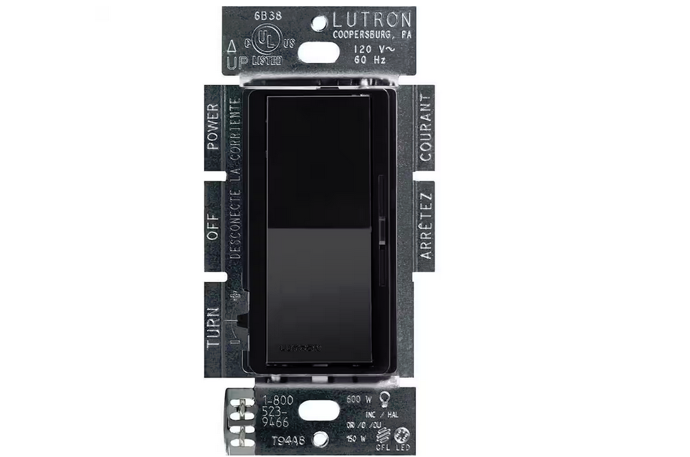 Diva LED+ Dimmer Switch for Dimmable LED and Incandescent Bulbs, 150-Watt/Single-Pole or 3-Way, Black (DVCL-153P-BL)