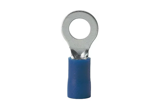 16 - 14 AWG #8 - 10 Stud Size Ring Terminals in Blue (15-Pack) - 9410578