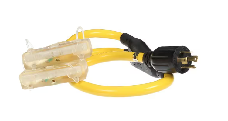 3 ft. 10/4 Heavy-Duty Cord 240-Volt 30-Amp Twist Lock Adapter for Generator Cord - 91006613028