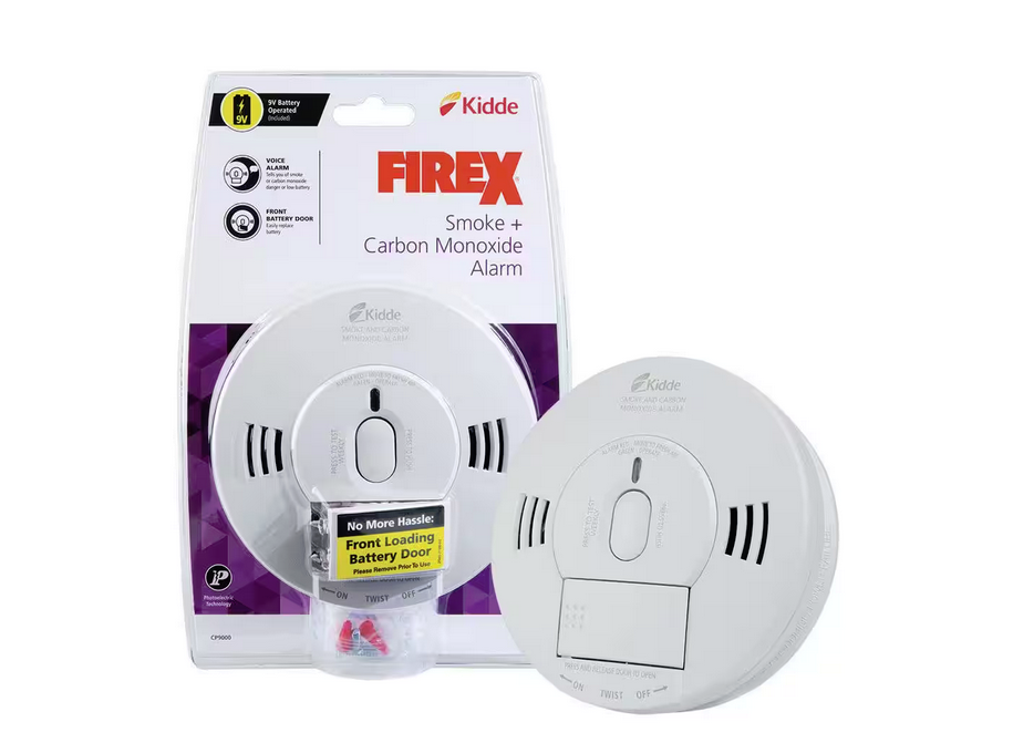 Firex Battery Operated Combination Smoke and Carbon Monoxide Detector with Voice Alarm and Front Load Battery Door - 91000037789