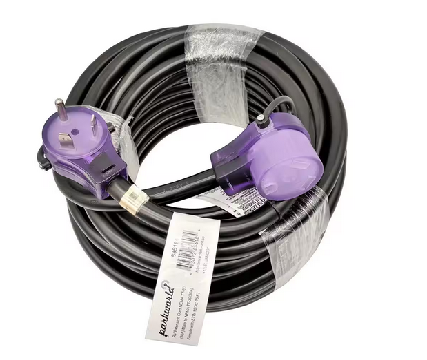 75 ft. 10/3 30 Amp 125-Volt NEMA TT-30 RV Extension Cord with Handle (NEMA TT-30P to TT-30R) - 91008027408