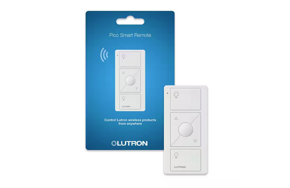 Pico Smart Remote (3-Button, Dimming) for Caseta Smart Dimmer Switch, White (PJ2-3BRL-WH-L01R) - 91001375864