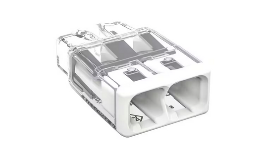 2773 Series 2-Port Push-in Wire Connector for Junction Boxes, Electrical Connector with White Cover, (100-Pack) - 91011134475