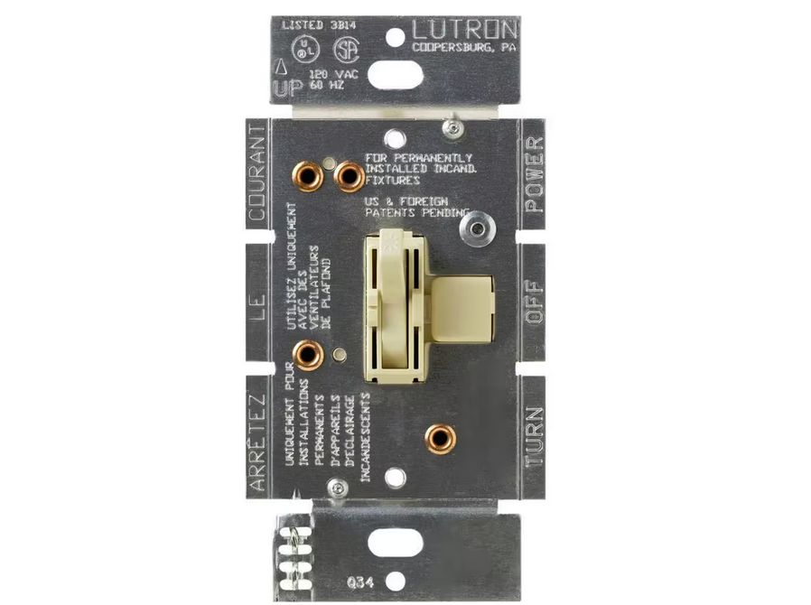 Toggler 1.5 Amp Single-Pole 3-Speed Combination Fan and Light Control, Ivory (AY2-LFSQ-IV)