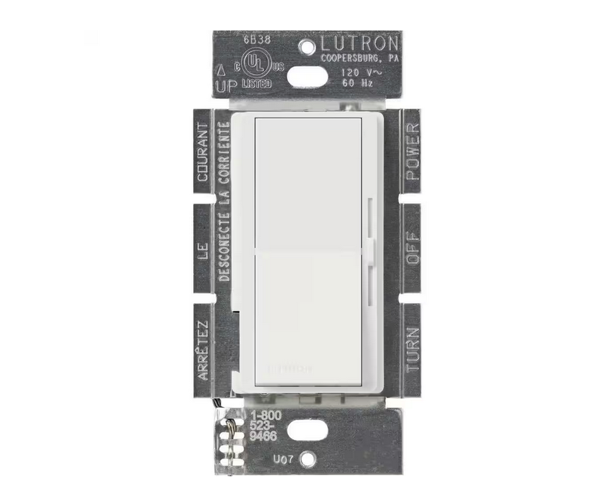 Diva Dimmer Switch for Magnetic Low Voltage, 450-Watt/Single-Pole, White (DVLV-600PH-WH) - 9380550