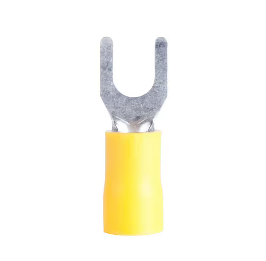 12-10 AWG 8-10 Stud Spade Terminal, Yellow (Case of 10)