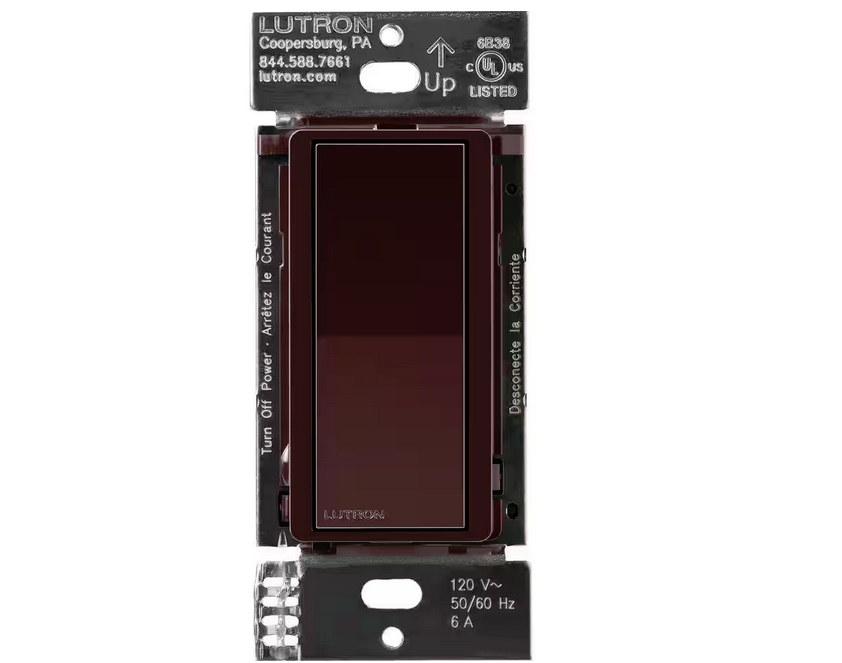 Claro Smart Accessory Switch, only for use with Diva Smart Dimmer Switch/Claro Smart Switch, Brown (DVRF-AS-BR) - 91009033165