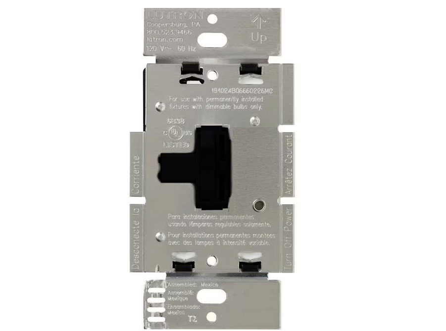 Toggler Dimmer Switch for Magnetic Low-Voltage, 600-Watt/3-Way, Black (AYLV-603P-BL)