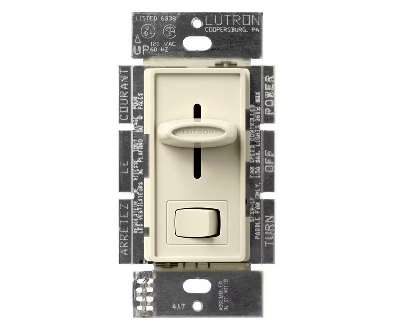 Skylark Fan and Light Control, 3-Speed Slide-to-Off, 1.5-Amp Fan/360-Watt Incandescent/Single-Pole, White (SFSQ-LFH-AL)