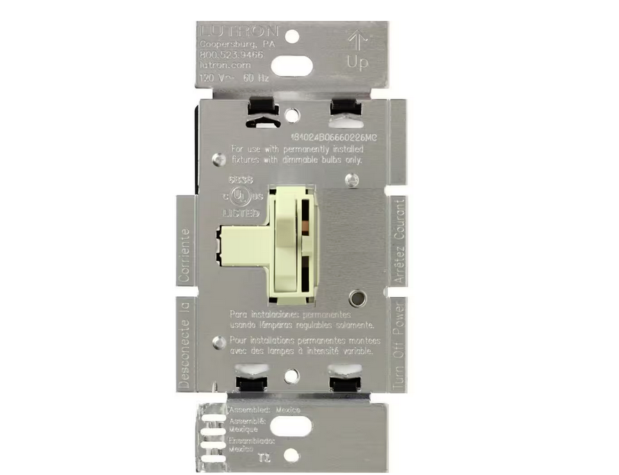 Toggler Dimmer Switch for Magnetic Low-Voltage, 600-Watt/3-Way, Almond (AYLV-603P-AL)
