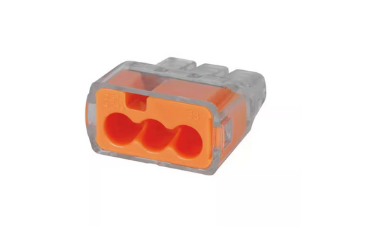 In-Sure Push-In Wire Connector 3-Port Orange (10 per Bag, Standard Package is 6 Bags)