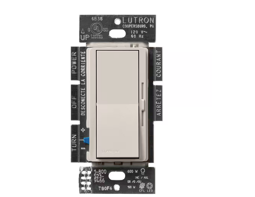 Diva LED+ Dimmer Switch for Dimmable LED and Incandescent Bulbs, 150-Watt/Single-Pole or 3-Way, Taupe (DVSCCL-153P-TP)