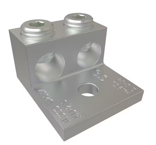 Aluminum Mechanical Lug, Conductor Range 2/0-14, 2 Ports, 1 Hole, 1/4 in. Bolt Size (4-Pack) - 91006426751