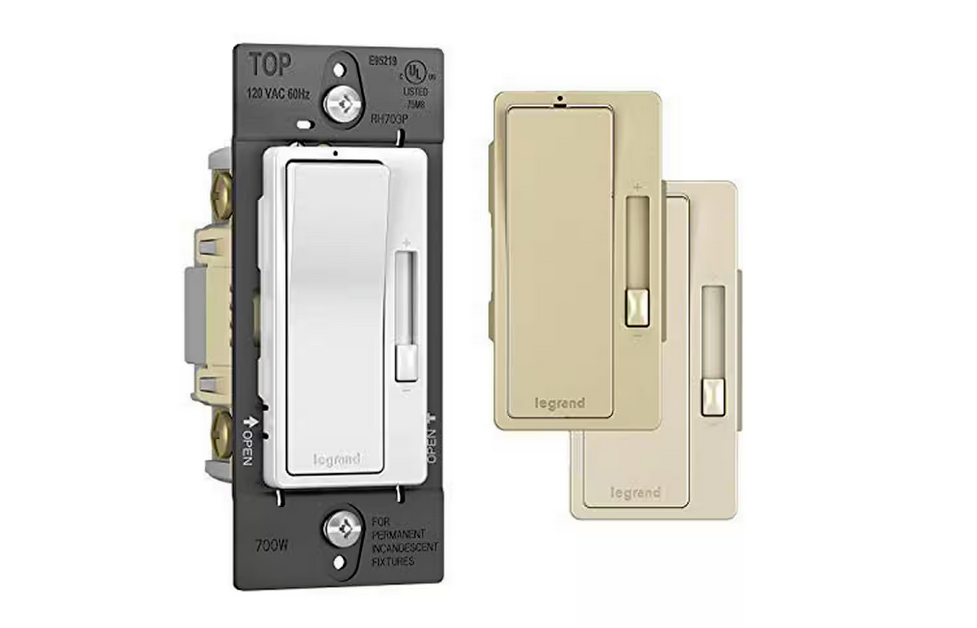 radiant 700 Watt Single Pole/3-Way Incandescent Decorator Rocker Dimmer, White/Light Almond/Ivory