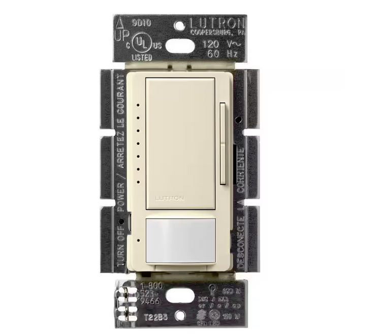 Maestro LED+ Motion Sensor/Dimmer Switch, 150W LED, Single Pole/Multi-Location, Almond (MSCL-OP153M-AL)