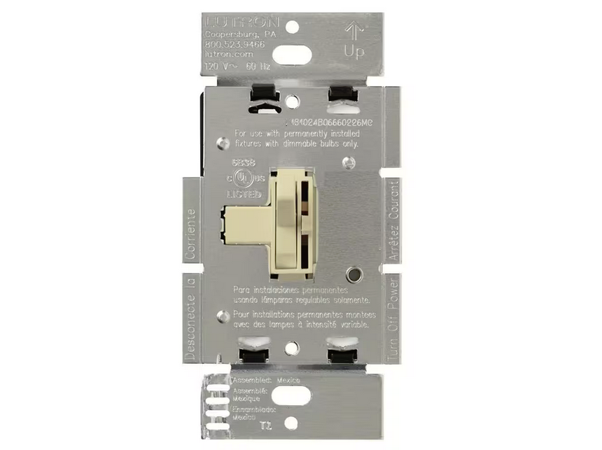 Toggler Dimmer Switch with Night Light, 1000-Watt, Single-Pole, Ivory (AY-10PNL-IV)