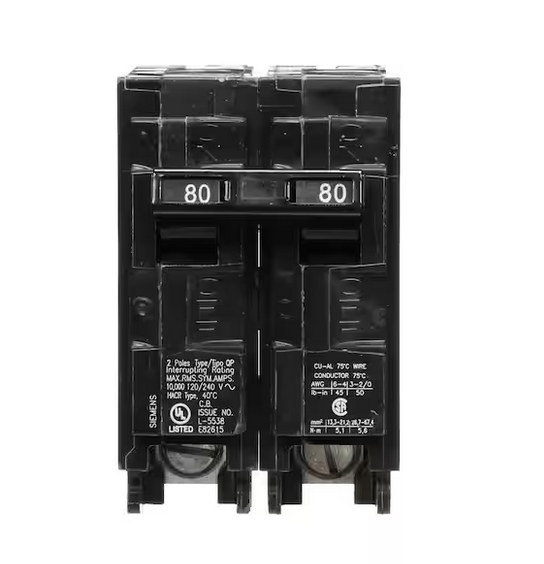 80 Amp Double-Pole Type QP Circuit Breaker - 9832747