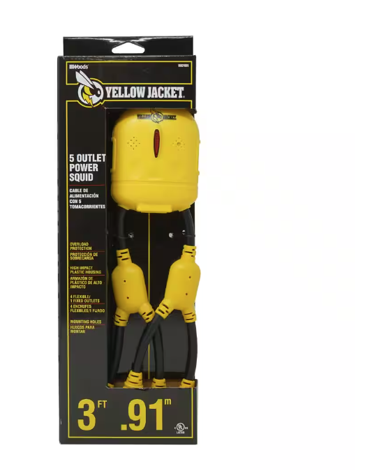 3 ft. 5-Outlet Power Squid Adapter Extension Cord - 91003542167