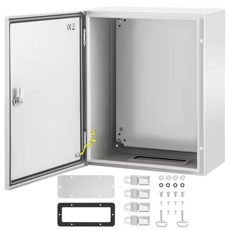 Electrical Enclosure 20 in. x 16 in. x 10 in. NEMA 4X Cabon Steel Outdoor Electrical Junction Box With Mounting Plate - 91007824459