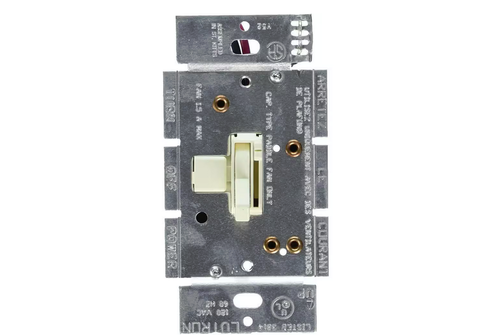 Toggler Fan Control, Quiet 3-Speed Slide, 1.5-Amp Single-Pole/3-Way, Almond (AYFSQ-F-AL)