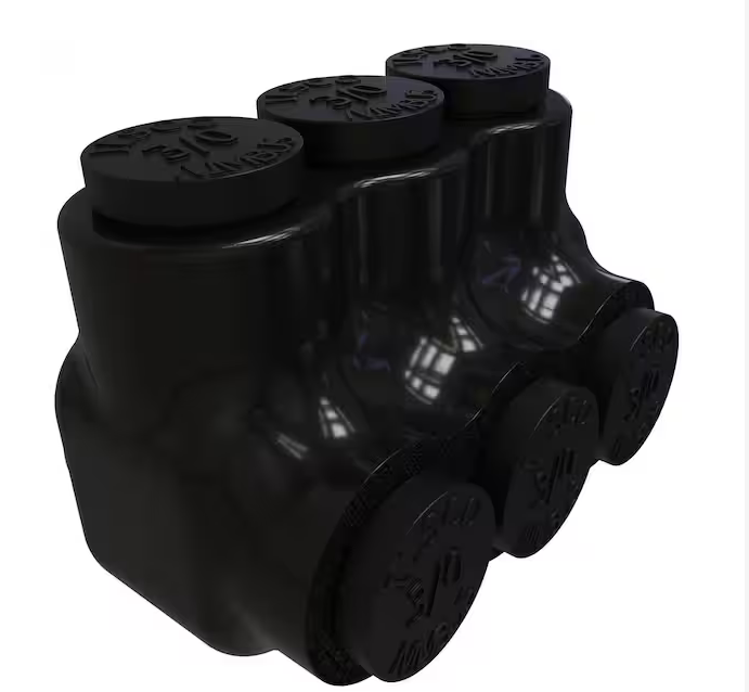 Nimbus Insulated Aluminum Multi-Tap Connector, Conductor Range 3/0-6, 3 Ports, Single Sided Entry - 91006426771