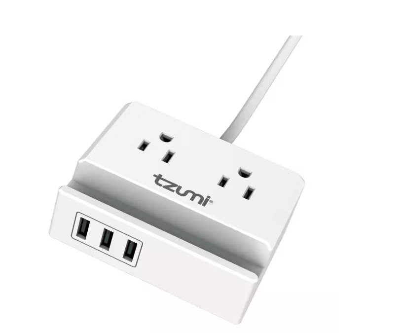 Power Dock 2-Outlet Multi-Port Surge Protector and Phone Stand - 91007532522