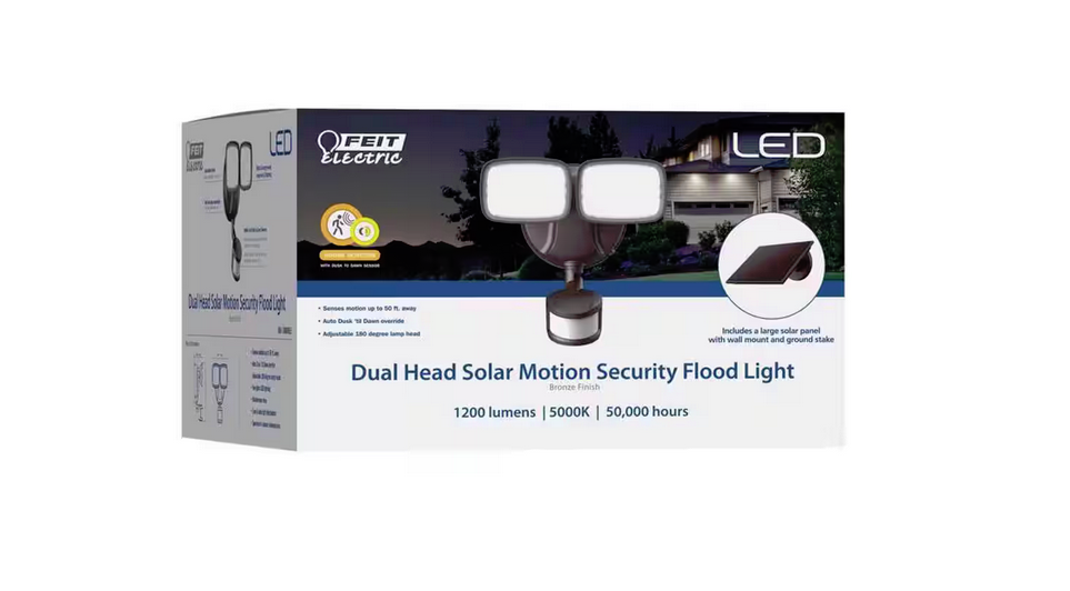 Series 9.5 Dual Voltage 0.75 Amperage Outdoor Motion Sensing Multi-Location LED Bronze 1-Pack Security Floodlight - 91010854052