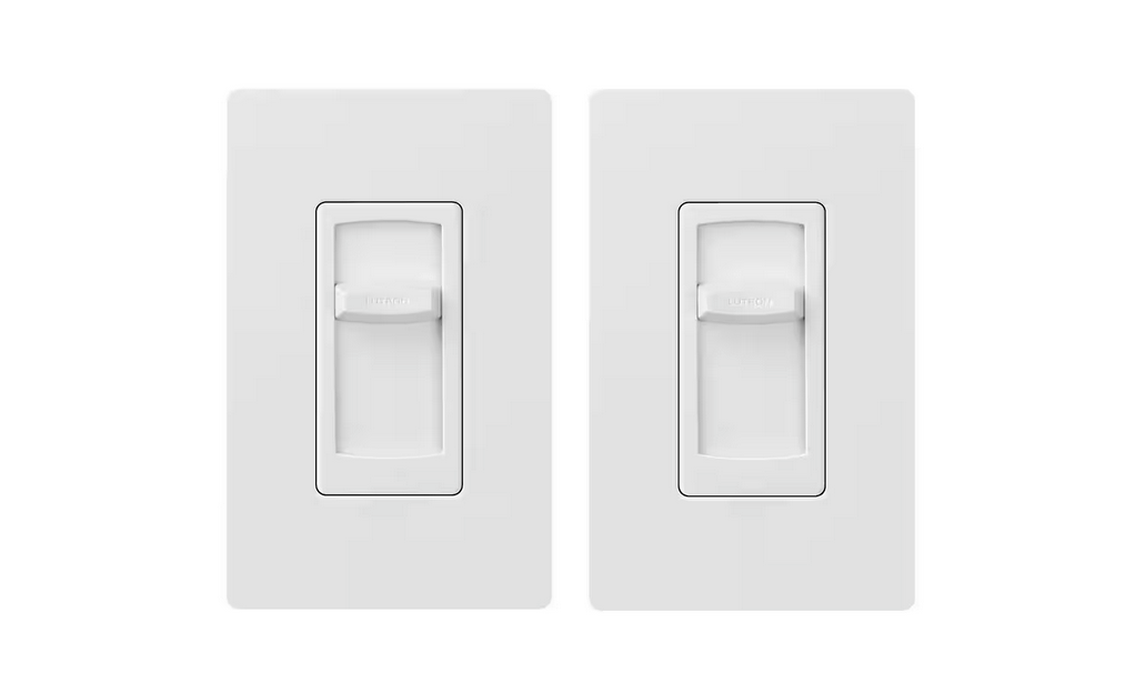 Skylark Contour LED+ Dimmer Switch w/Wallplate for LED Bulbs, 150W/Single-Pole or 3-Way, White (CTCL-2PK-WHW) (2-Pack)