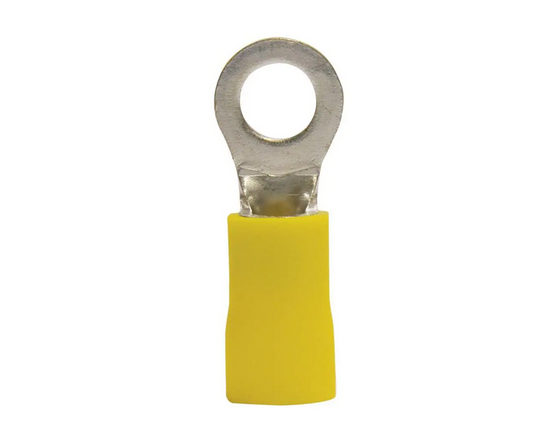 12 - 10 AWG #8 - 10 Stud Size Vinyl-Insulated Ring Terminals in Yellow (15-Pack) - 9431390